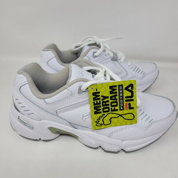 Fila Womens 6.5 Memory Workshift Slip Resistant Work Shoe White Restaurant Work - Picture 5 of 9
